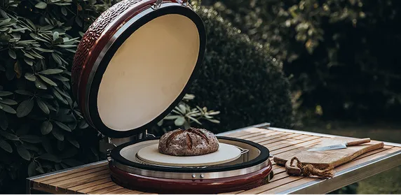 Luxurious Monolith outdoor kitchen with ceramic grill on a terrace
