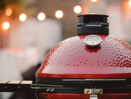 Close-up of a Kamado Joe Grill